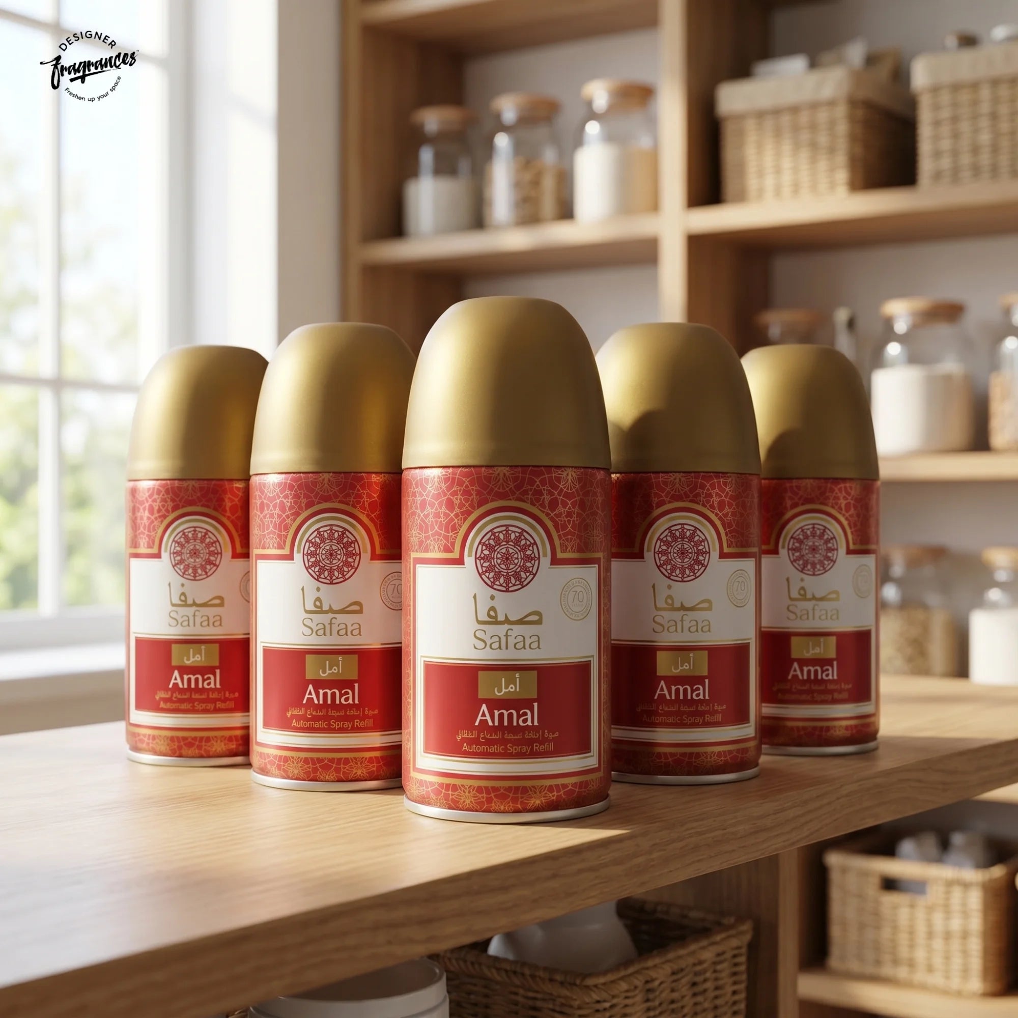 Safaa Amal Automatic Room Spray Refill 6 Pack | Universal Air Freshener Refills | 250ml Each