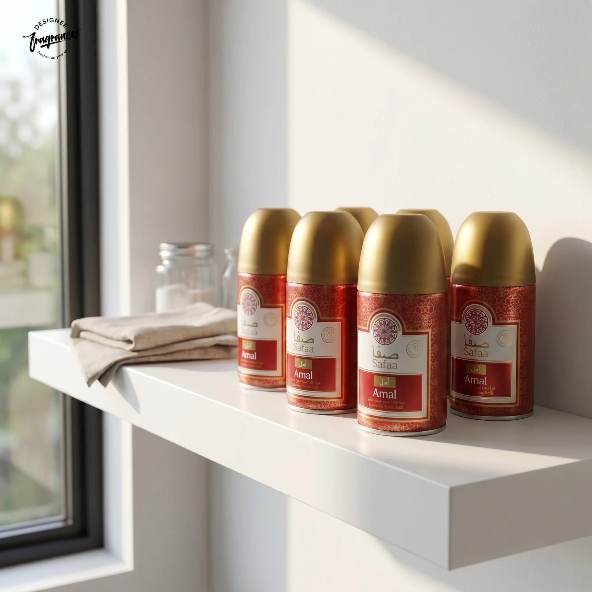 Safaa Amal Automatic Room Spray Refill 6 Pack | Universal Air Freshener Refills | 250ml Each