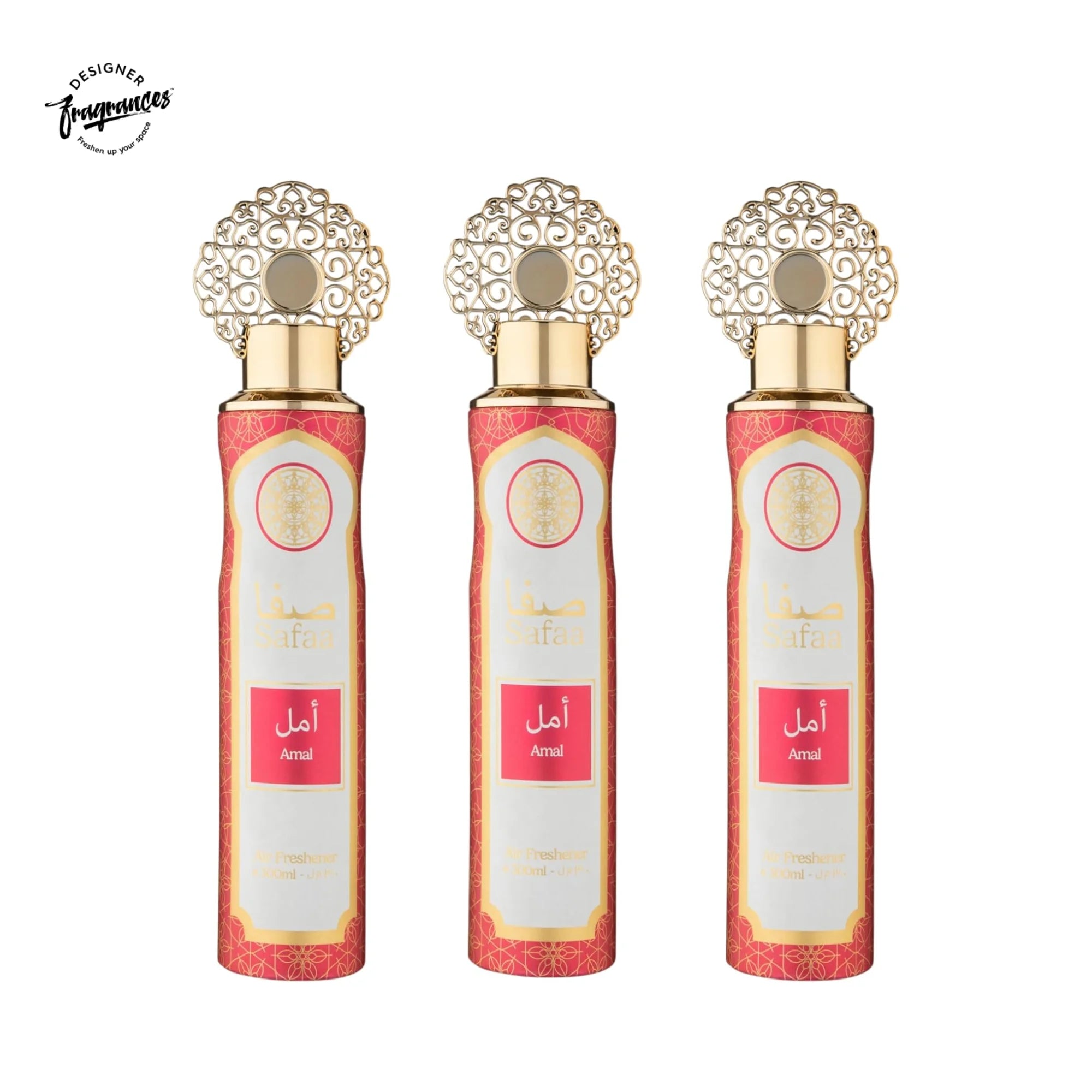 Designer Fragrances Safaa Amal Air Freshener 3 Pack Bundle 300ml | Luxury Odour Neutraliser