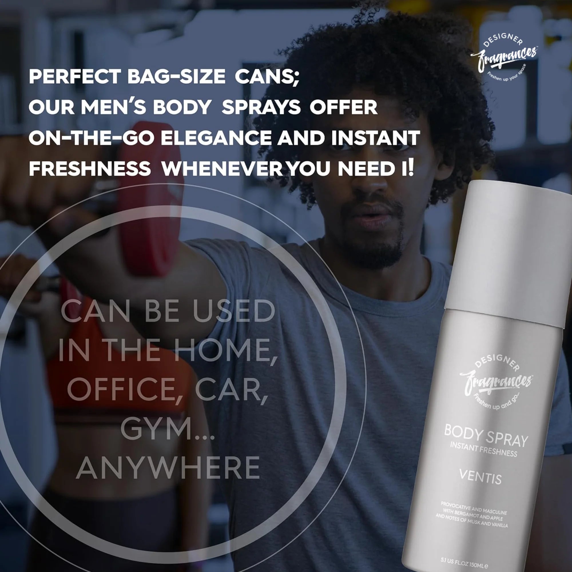 Designer Fragrances Men’s Body Spray Deodorant 4 Pack Bundle 150ml | Azul, Lite Blu, One Billion, Ventus