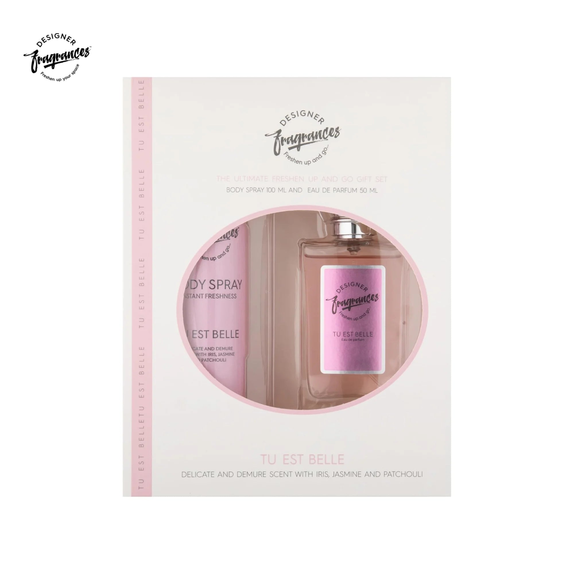 Designer Fragrances Tu Est Belle Women’s Gift Set | 100ml Body Spray + 50ml Eau De Parfum