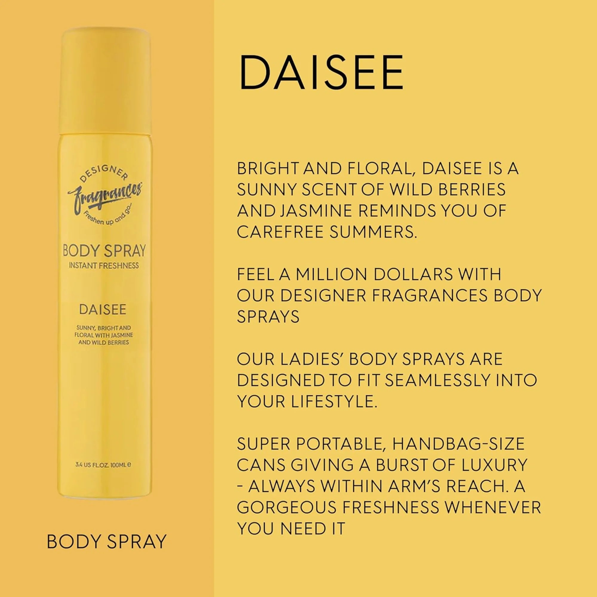 Designer Fragrances Women’s Body Spray Deodorant 6 Pack Bundle 100ml | Assorted Aromas