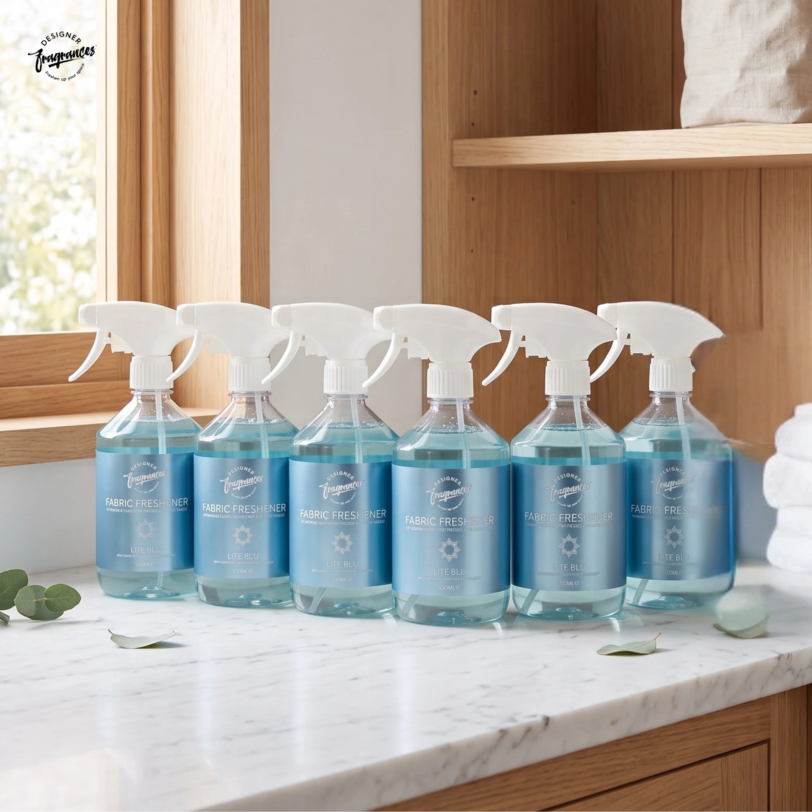 Fabric Freshener Lite Blue Pack of 6 | Long-Lasting Fresh Aquatic Fragrance | 500ml Each