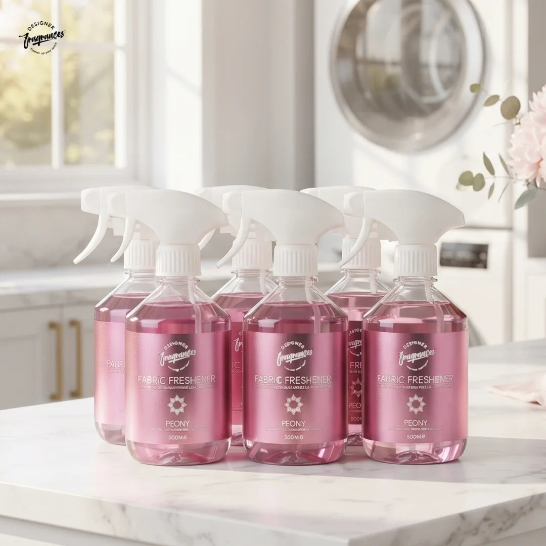 Fabric Freshener Assorted Peony | Pack of 6 | Long Lasting Fabric Freshening Spray | 500ml Each