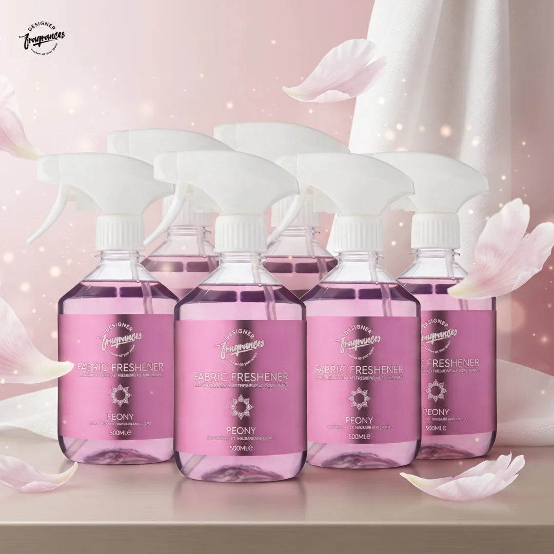 Fabric Freshener Assorted Peony | Pack of 6 | Long Lasting Fabric Freshening Spray | 500ml Each