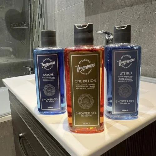 Men’s Shower Gel Bundle – 6 x 250ml (Lite Blu, Savore, One Billion)