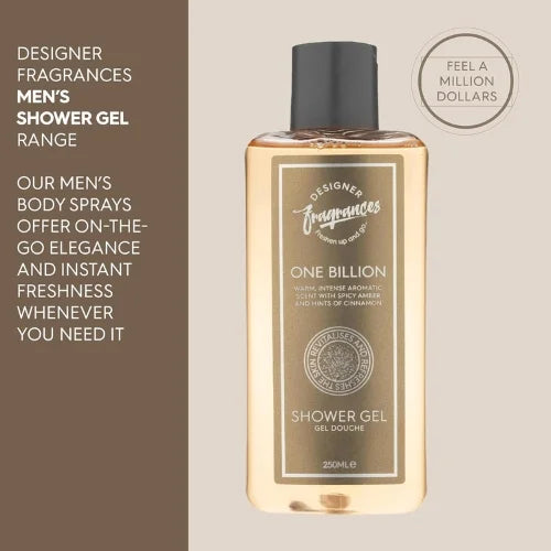 Men’s Shower Gel Bundle – 6 x 250ml (Lite Blu, Savore, One Billion)