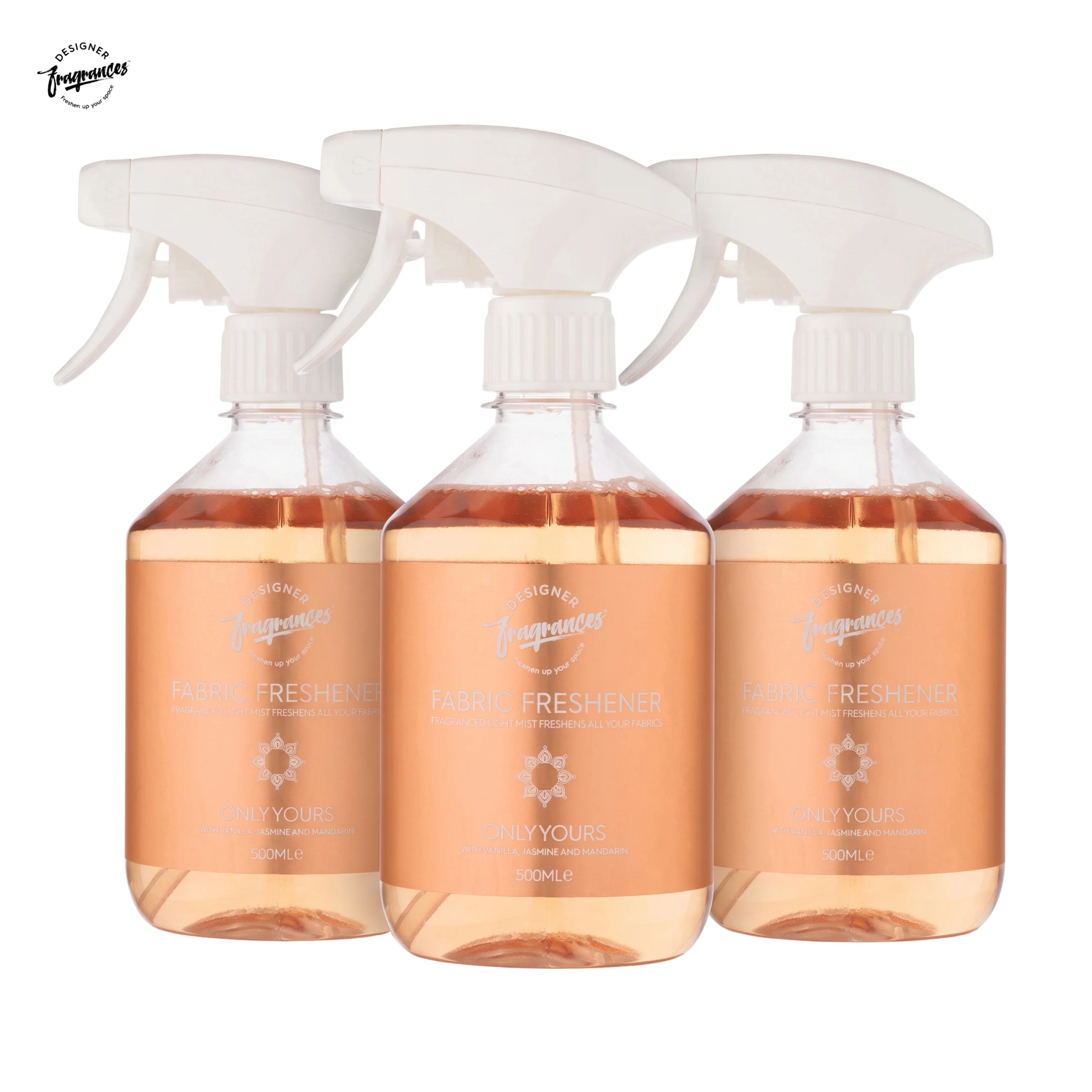 Designer Fragrances Fabric Freshener Only Yours Pack of 3 | Long-Lasting Floral Fragrance | 500ml Each