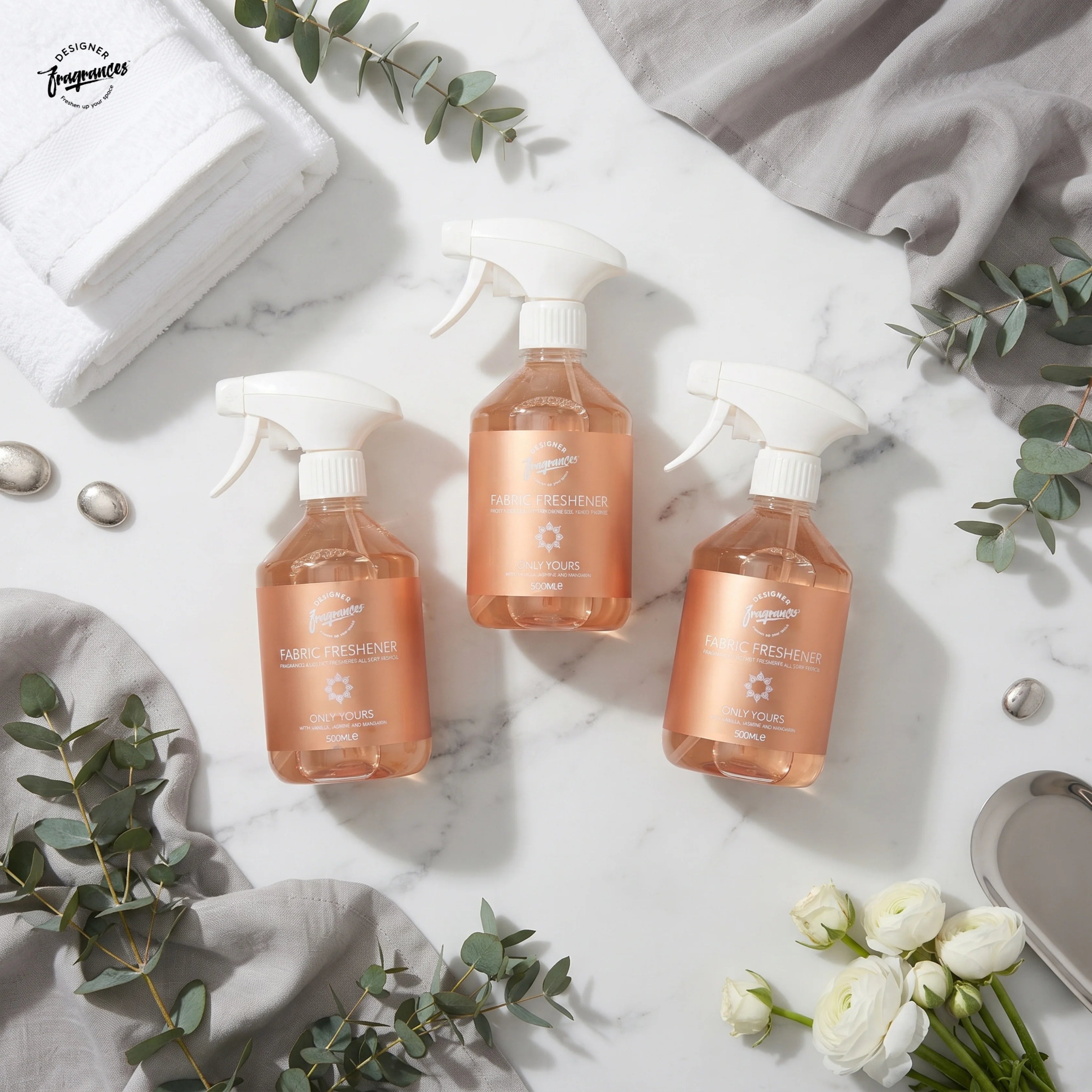 Designer Fragrances Fabric Freshener Only Yours Pack of 3 | Long-Lasting Floral Fragrance | 500ml Each