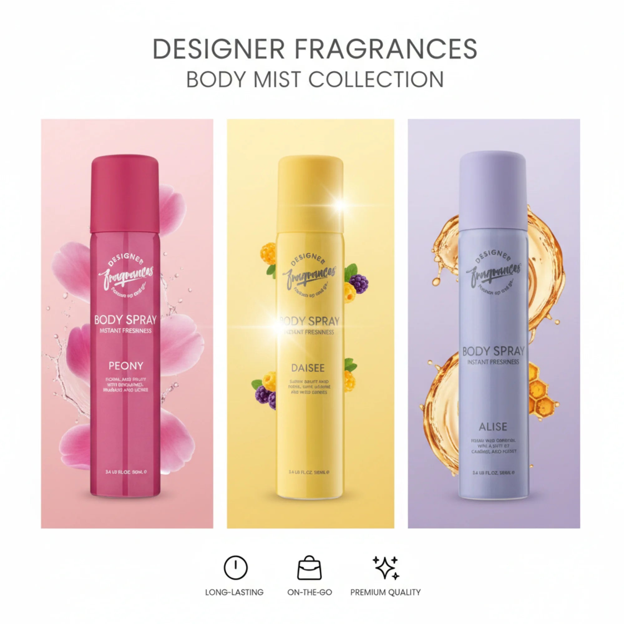 Women’s Body Spray Gift Set – Peony, Daisee & Alise (3 x 100ml)