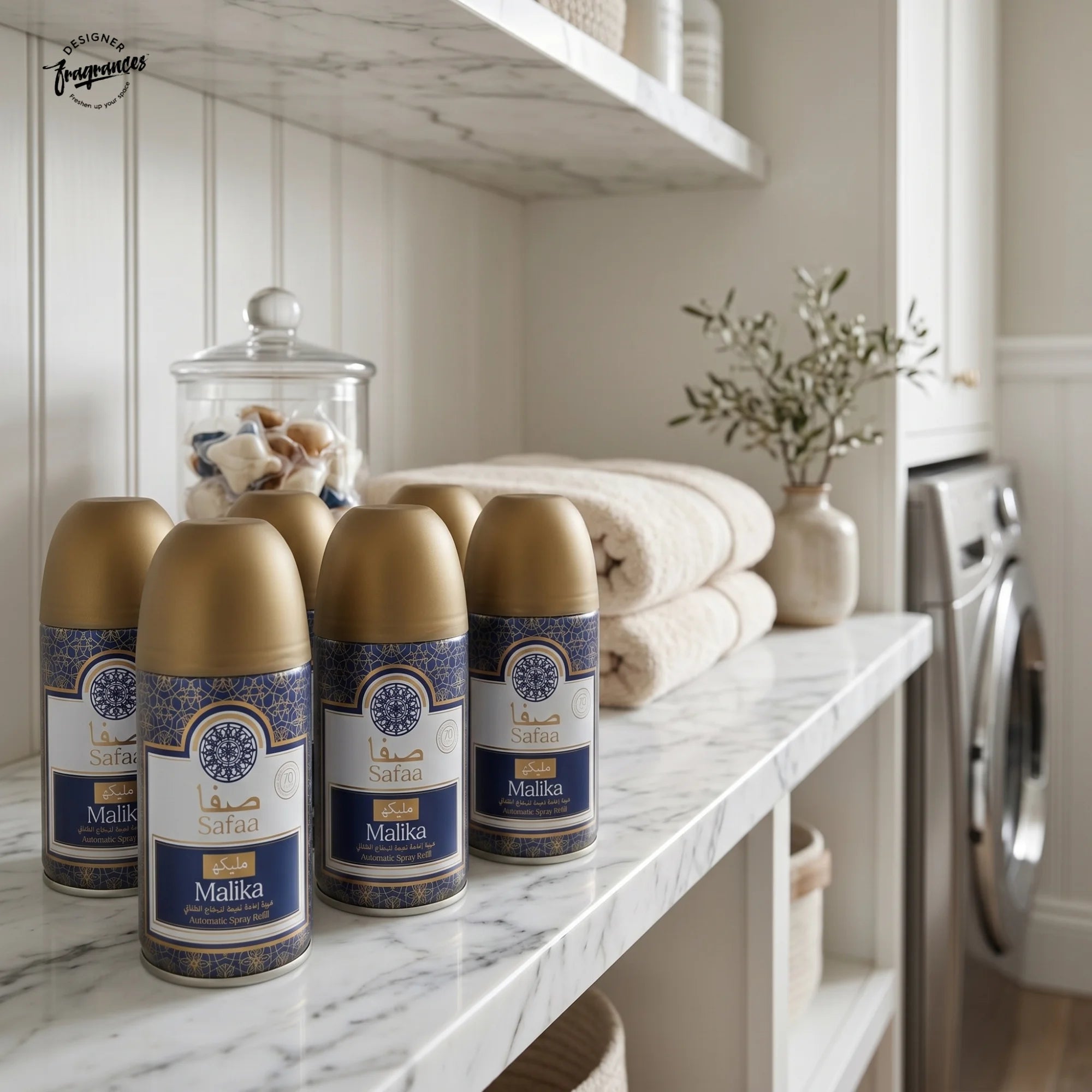 Safaa Malika Automatic Room Spray Refill 6 Pack | Universal Air Freshener Refills | 250ml Each