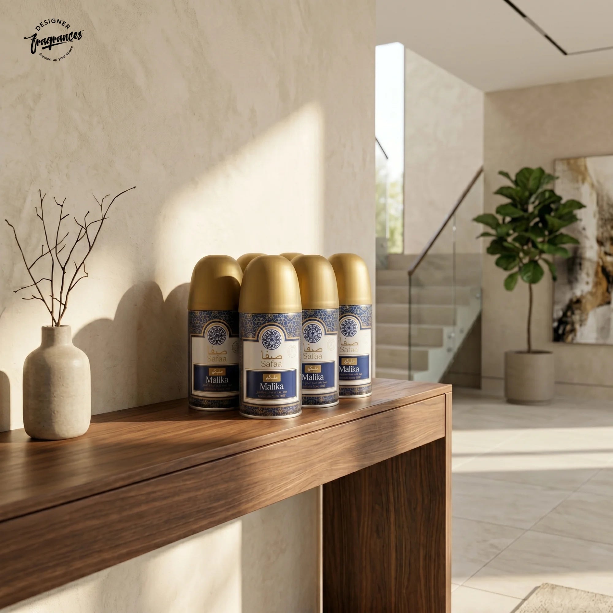 Safaa Malika Automatic Room Spray Refill 6 Pack | Universal Air Freshener Refills | 250ml Each