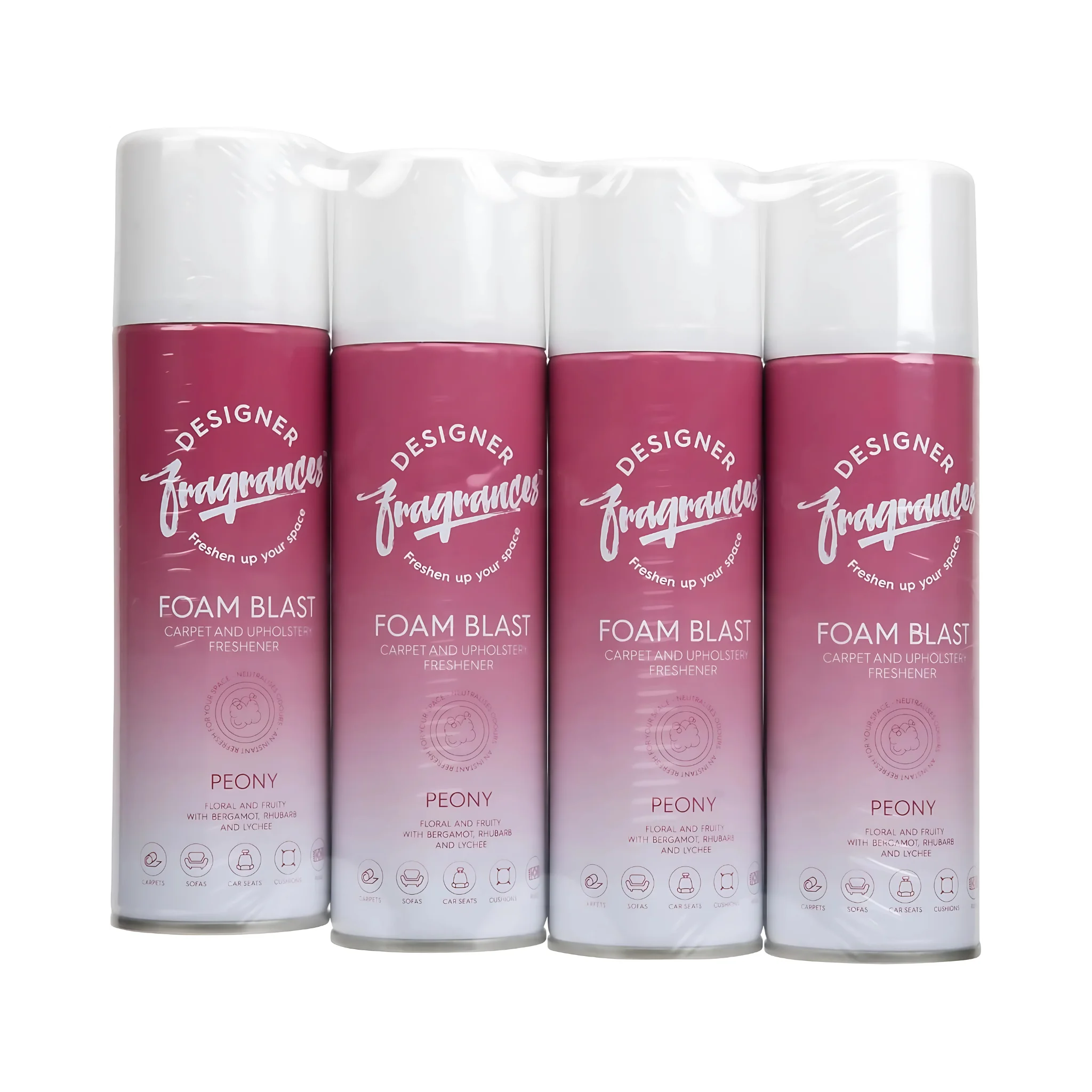 Peony Foam Blast 4 Pack – 300ml Carpet & Upholstery Freshener