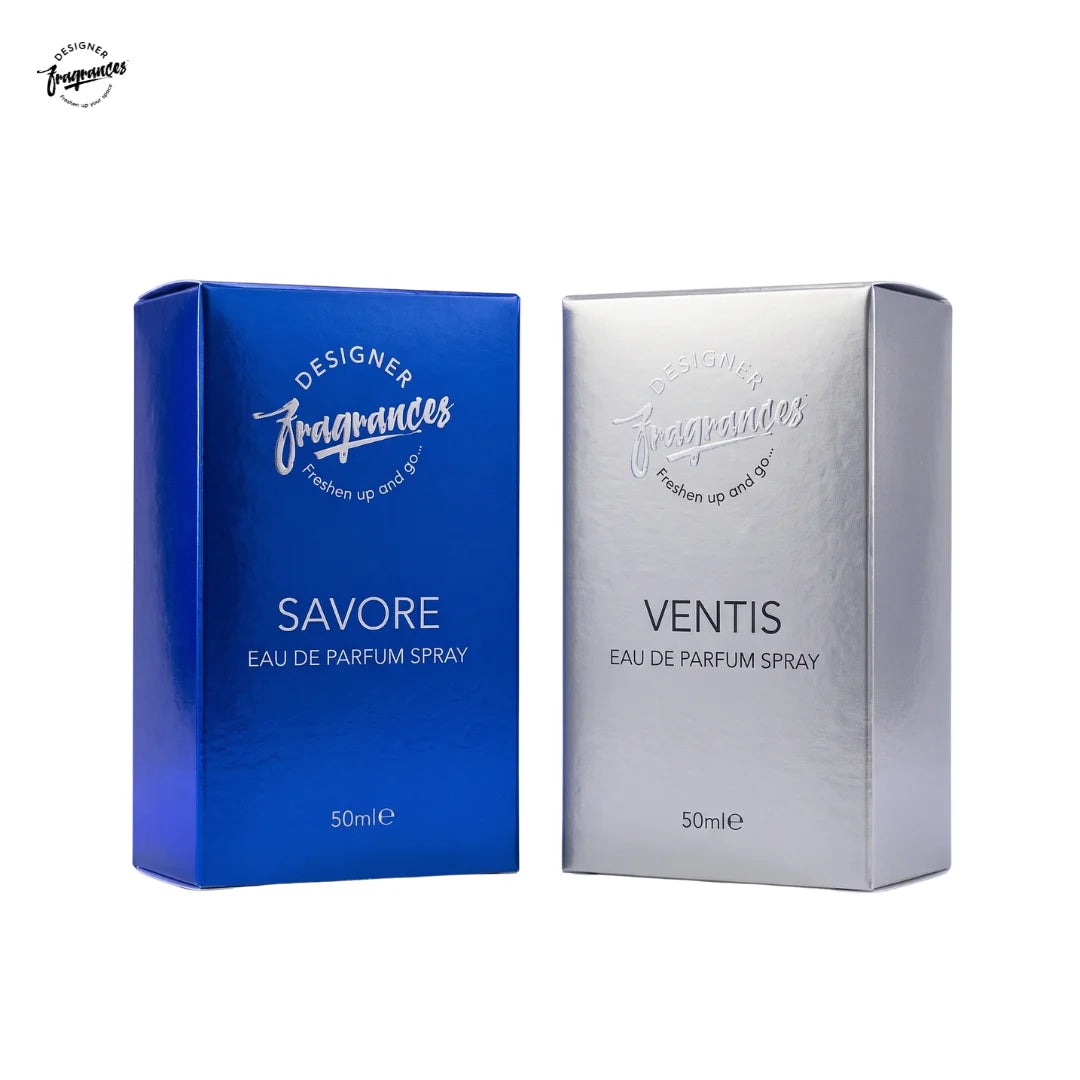 Men's Eau De Parfum Collection | Savore & Ventis | 2 x 50ml Luxury Long-Lasting Men's Perfume Gift Set