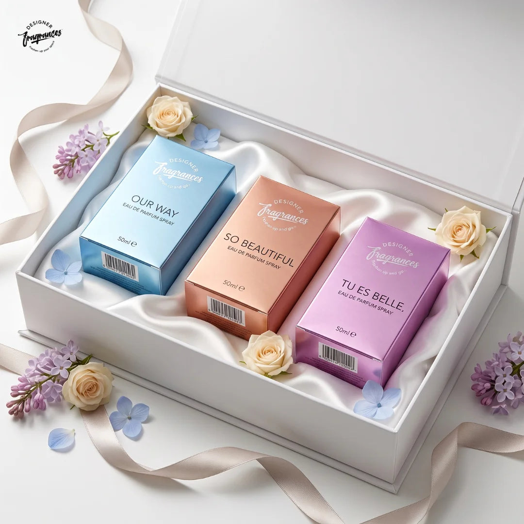 Women's Eau De Parfum Collection | Our Way, So Beautiful & Tu Es Belle | 3 x 50ml Luxury Perfume Gift Set