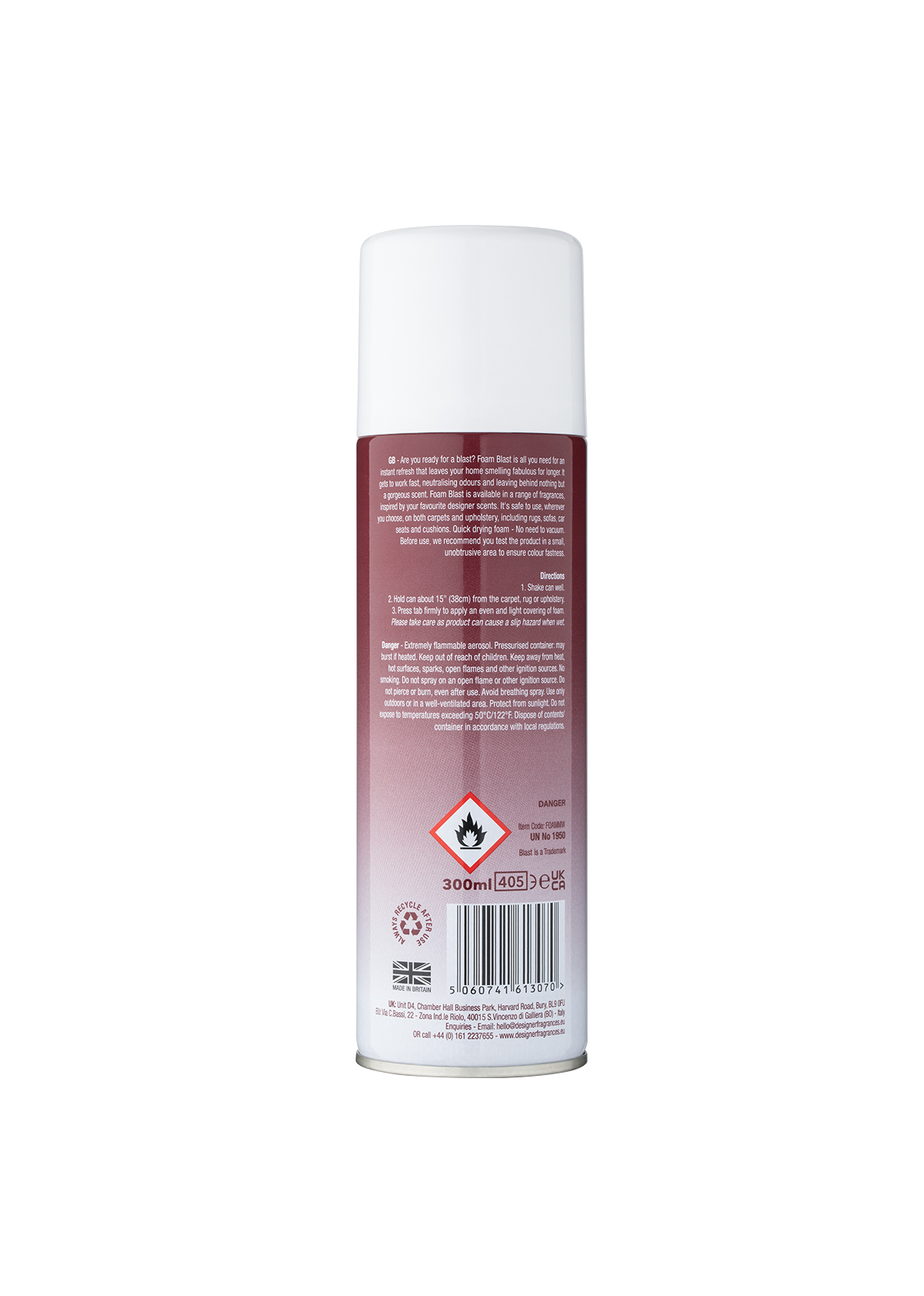 Mulled Wine Foam Blast – Carpet & Upholstery Freshener – 300ml